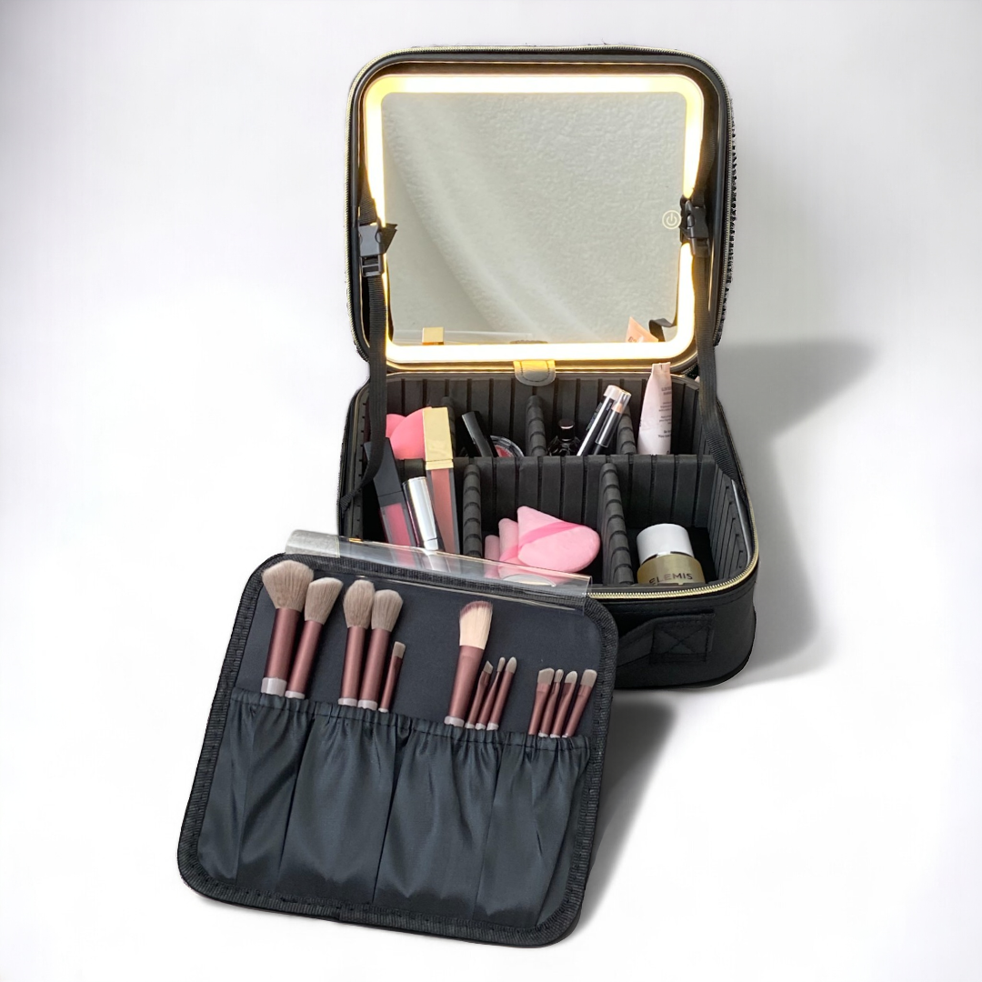 Travel Makeup Case with LED Mirror