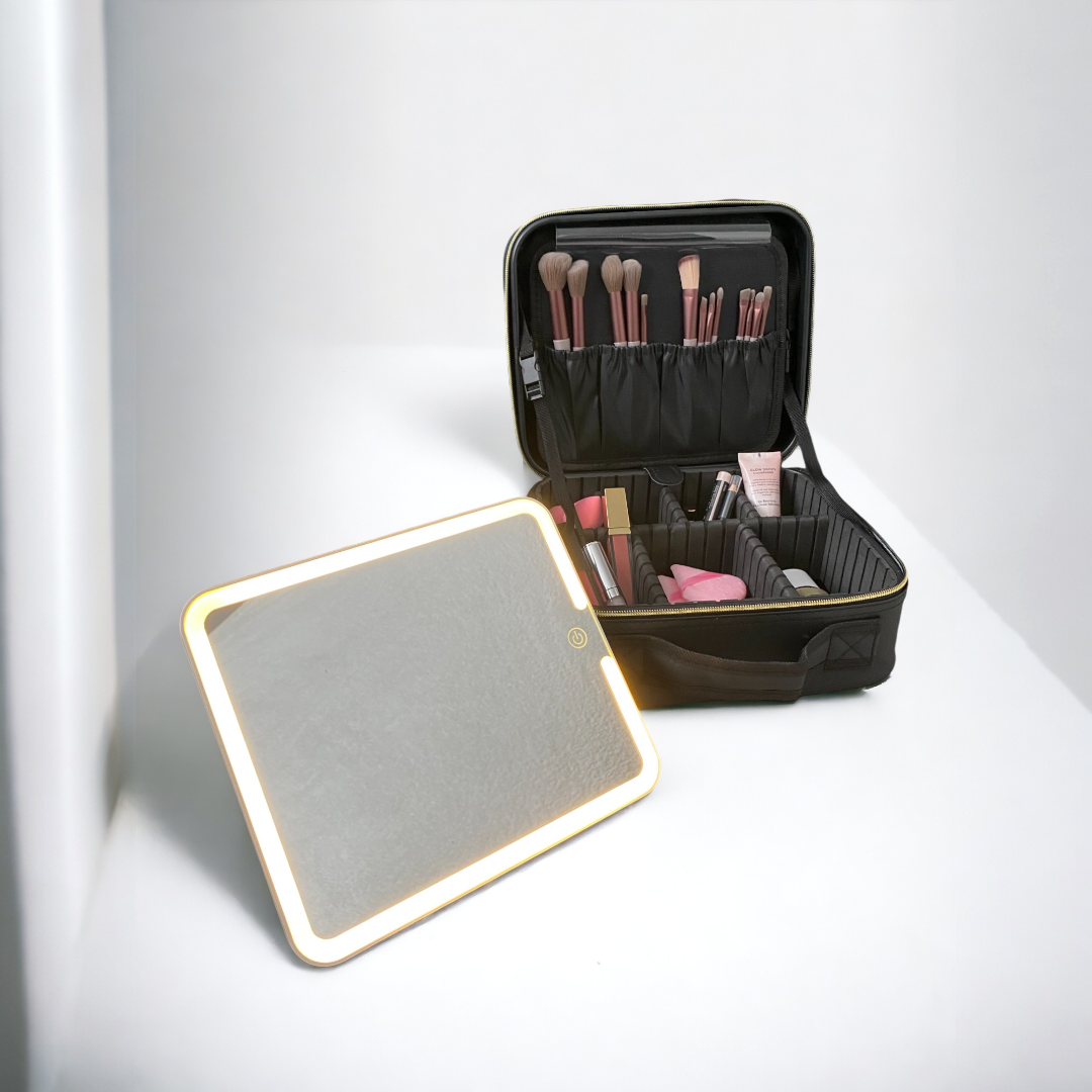 Travel Makeup Case with LED Mirror